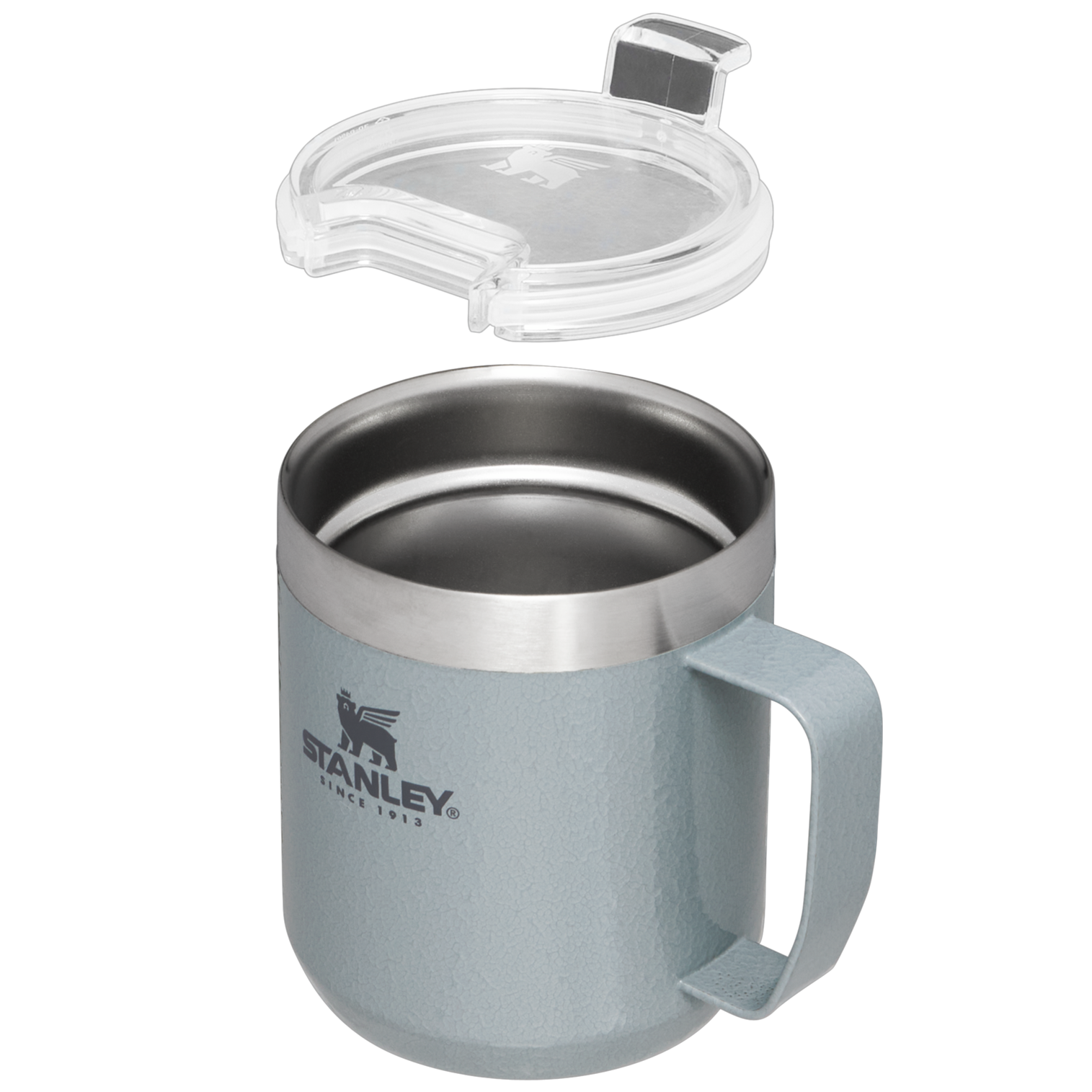 B2B_Web_PNG-The-Stay-Hot-Camp-Mug-12OZ-Hammertone-Silver-Hero-Exploded_40086f83-e59a-42d9-be6d-2c5804df9082.png